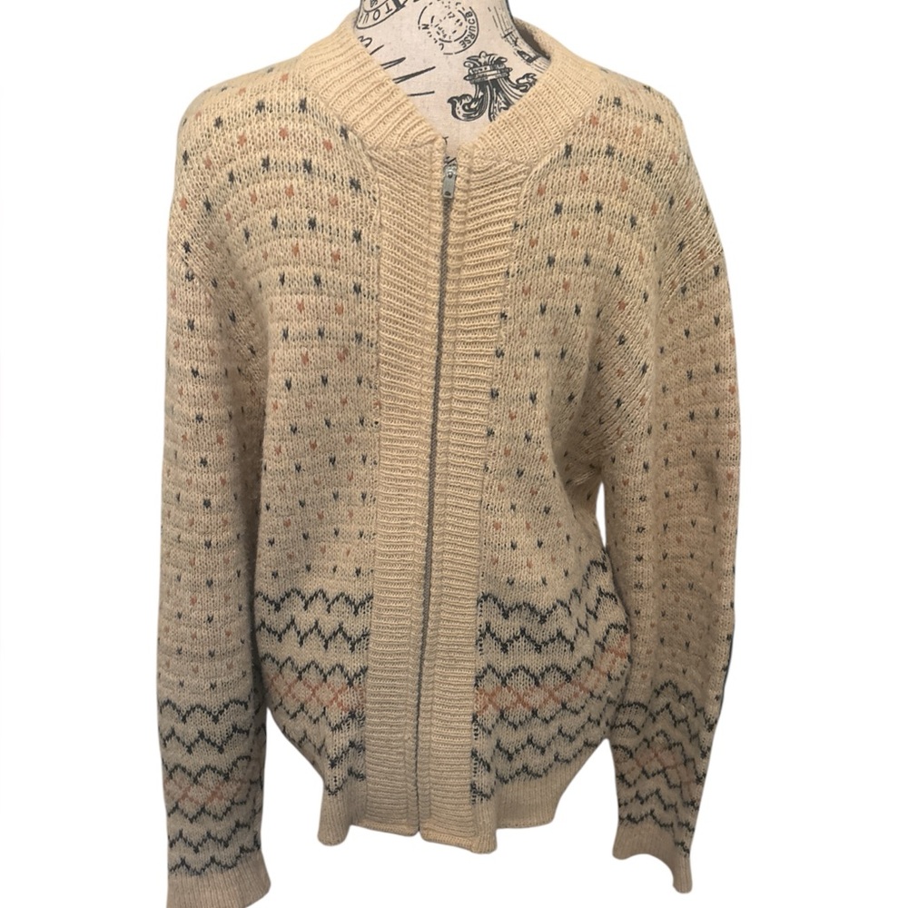 Sears Beige and Black mensCardigan